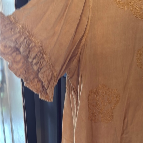 Gold Ruffled Embellished Blouse - Picture 2 of 5